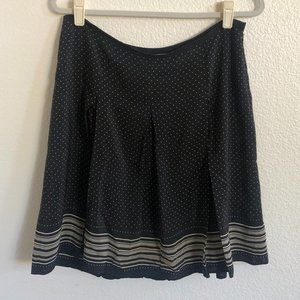 Ann Taylor Loft Black and Cream Silk Pleated Skirt 12
